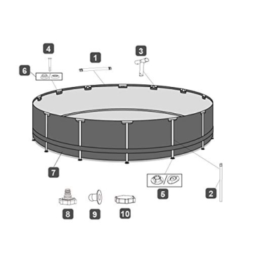 Bestway Steel Pro MAX Deluxe Series Frame-Pool, 366 x 366 x 100 cm, rund, Rattan braun, 9.150 Liter, ohne Pumpe und Zubehör, Ersatzteil, Ersatzpool - 5