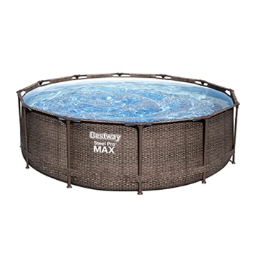 Bestway Steel Pro MAX Ersatz Frame Pool ohne Zubehör Ø 366 x 100 cm, Rattan-Optik (Schokobraun), rund - 1