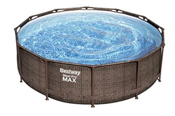 Bestway Steel Pro MAX Ersatz Frame Pool ohne Zubehör Ø 366 x 100 cm, Rattan-Optik (Schokobraun), rund - 5