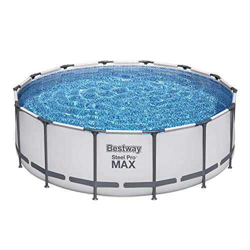 Bestway Steel Pro MAX Frame Pool Komplett-Set mit Filterpumpe Ø 427 x 122 cm, lichtgrau, rund - 4