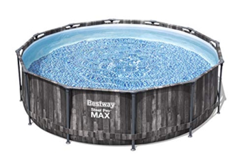 Bestway Steel Pro MAX Frame Pool-Set mit Filterpumpe Ø 366 x 100 cm, Holz-Optik (Mooreiche), rund - 12