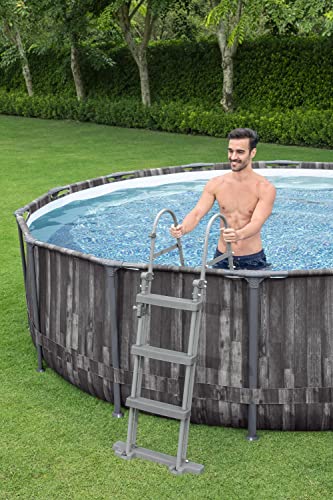 Bestway Steel Pro MAX Frame Pool-Set mit Filterpumpe Ø 366 x 100 cm, Holz-Optik (Mooreiche), rund - 13