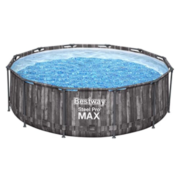 Bestway Steel Pro MAX Frame Pool-Set mit Filterpumpe Ø 366 x 100 cm, Holz-Optik (Mooreiche), rund - 4