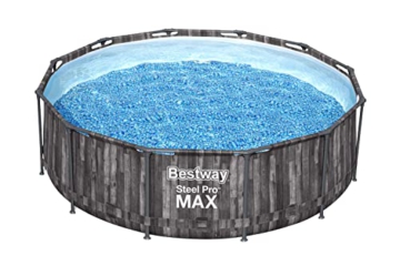 Bestway Steel Pro MAX Frame Pool-Set mit Filterpumpe Ø 366 x 100 cm, Holz-Optik (Mooreiche), rund - 9