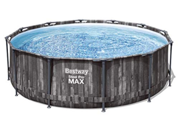 Bestway Steel Pro MAX Frame Pool-Set mit Filterpumpe Ø 366 x 100 cm, Holz-Optik (Mooreiche), rund - 10