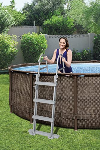 Bestway Steel Pro MAX Frame Pool-Set mit Filterpumpe Ø 366 x 100 cm, Rattan-Optik (Schokobraun), rund - 12