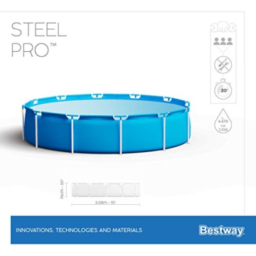 Bestway Steel Pro Max Framepool mit Getränkehaltern, ohne Pumpe, rund, 305 x 76 cm - 8