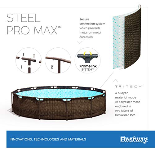 Bestway Steel Pro Max Framepool-Set, rund, mit Filterpumpe & Sicherheitsleiter 366 x 100 cm - 11