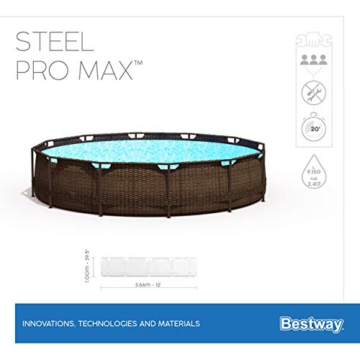 Bestway Steel Pro Max Framepool-Set, rund, mit Filterpumpe & Sicherheitsleiter 366 x 100 cm - 10