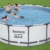 Bestway Steel Pro Max Gerahmter Gartenpool, oberirdische Schwimmbad, rund, grau, 4,3 m - 3