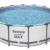 Bestway Steel Pro Max Gerahmter Gartenpool, oberirdische Schwimmbad, rund, grau, 4,3 m - 5