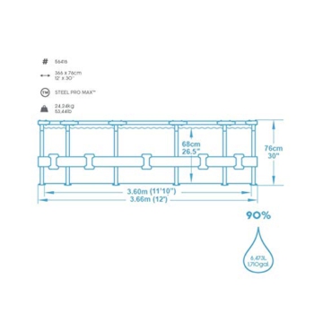 Bestway Steel Pro Max Pool Set 366x76 cm, Frame Pool rund im Set, inklusive Filterpumpe und Getränkehaltern - 5