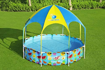 Bestway Steel Pro UV Careful Stahlrahmenpool ohne Pumpe mit Sonnenschutzdach Splash-in-Shade 244 x 51 cm Pool, multi - 11