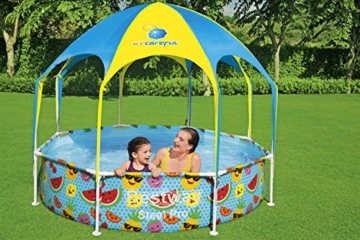 Bestway Steel Pro UV Careful Stahlrahmenpool ohne Pumpe mit Sonnenschutzdach Splash-in-Shade 244 x 51 cm Pool, multi - 13