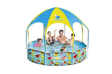 Bestway Steel Pro UV Careful Stahlrahmenpool ohne Pumpe mit Sonnenschutzdach Splash-in-Shade 244 x 51 cm Pool, multi - 4