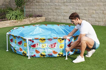 Bestway Steel Pro UV Careful Stahlrahmenpool ohne Pumpe mit Sonnenschutzdach Splash-in-Shade 244 x 51 cm Pool, multi - 8