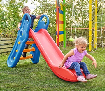 BIG - Fun-Slide - 152cm lange Rutschbahn, Nutzung für den Hausgebrauch, rot-blaue Rutsche für drinnen und draußen, für Kinder ab 3 Jahren - 7