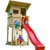 Blue Rabbit 2.0 Spielturm BEACH HUT mit Rutsche + Kletterwand Fernrohr Lenkrad Kletterturm Holzturm aus Kiefer MASSIVHOLZ imprägniert (Rot) - 1