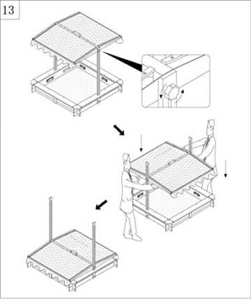 dobar 94350FSC - Sandkasten aus FSC-Holz, Dach höhenverstellbar und neigbar mit UV 801-Schutz inklusive Bodenplane, 117 x 117 x 117 cm - 7