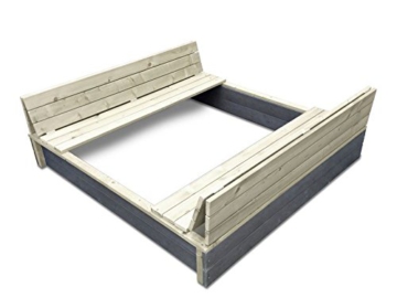 EXIT Aksent Sandkasten XL / mit Deckel = kann zu 2 Bänken umfunktioniert werden / Nordisches Fichtenholz / Maße: 132 x 135 x 20 cm / 27,8 kg - 1