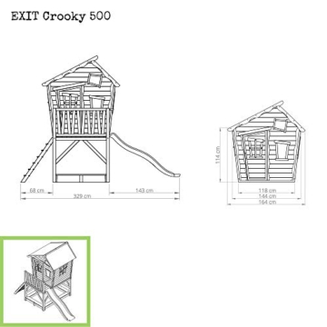 EXIT Crooky 500 Holzspielhaus - graubeige - fur Kinder - wasserdicht - 3