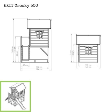 EXIT Crooky 500 Holzspielhaus - graubeige - fur Kinder - wasserdicht - 4