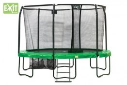 EXIT JumpArenA Oval All-in-1 / 10.95.12.00 / Trampolin mit Sicherheitsnetz, Leiter + Schuhsack / Maße: Ø 244x380 cm x 87,5 cm -