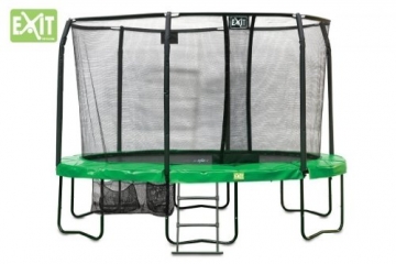 EXIT JumpArenA Oval All-in-1 / 10.95.12.00 / Trampolin mit Sicherheitsnetz, Leiter + Schuhsack / Maße: Ø 244x380 cm x 87,5 cm -