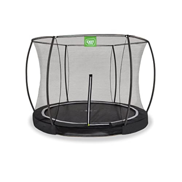 EXIT Toys Black Edition Bodentrampolin - ø305cm - Rundes Kindertrampolin Outdoor - Komplett mit Sicherheitsnetz und Fußschutzsystem - TÜV und GS-Zertifiziert - Sicherer Einstieg - Schwarz - 2