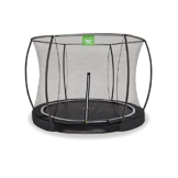 EXIT Toys Black Edition Bodentrampolin - ø305cm - Rundes Kindertrampolin Outdoor - Komplett mit Sicherheitsnetz und Fußschutzsystem - TÜV und GS-Zertifiziert - Sicherer Einstieg - Schwarz - 1