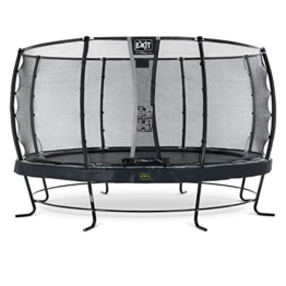 EXIT Toys Elegant Premium Trampolin - ø427cm - Rundes Trampolin Outdoor für Kinder - Sicherer Einstieg - Stabiler und Robuster Rahmen - mit Foot Protection System - Schwarz - 1