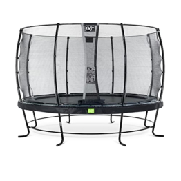 EXIT Toys Elegant Trampolin - ø366cm - Rundes Trampolin Outdoor für Kinder - Sicherer Einstieg - Stabiler und Robuster Rahmen - mit Foot Protection System - Schwarz - 1