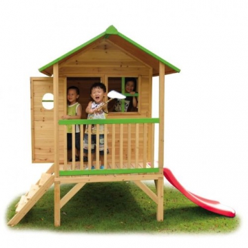 EXIT TOYS Loft 300 Spielhaus mit Rutsche - 1