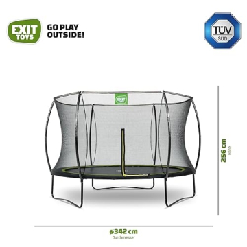 EXIT Toys Silhouette Trampolin - ø305cm - Rundes Gartentrampolin Outdoor für Kinder - Mit Sicherheitsnetz - Preisgünstig - Sicherer Einstieg - Gute Sprungkraft - Mit Fußschutzsystem - Schwarz - 3