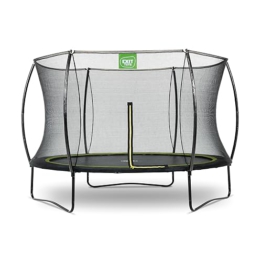 EXIT Toys Silhouette Trampolin - ø305cm - Rundes Gartentrampolin Outdoor für Kinder - Mit Sicherheitsnetz - Preisgünstig - Sicherer Einstieg - Gute Sprungkraft - Mit Fußschutzsystem - Schwarz - 1