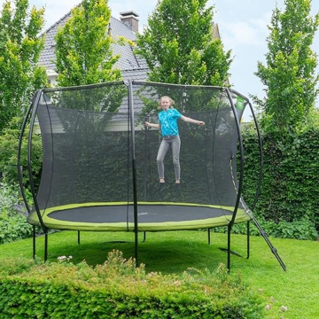 EXIT Toys Silhouette Trampolin - ø305cm - Rundes Gartentrampolin Outdoor für Kinder - Mit Sicherheitsnetz - Preisgünstig - Sicherer Einstieg - Gute Sprungkraft - Mit Fußschutzsystem - Schwarz - 4