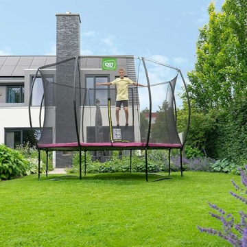 EXIT Toys Silhouette Trampolin - ø305cm - Rundes Gartentrampolin Outdoor für Kinder - Mit Sicherheitsnetz - Preisgünstig - Sicherer Einstieg - Gute Sprungkraft - Mit Fußschutzsystem - Schwarz - 7