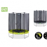 EXIT Twist Trampolin grün/grau Ø 244 cm mit Sicherheitsnetz / GS-geprüft durch den TÜV Süd nach neuster EN-71-14 -