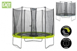 EXIT Twist Trampolin grün/grau Ø 305 cm mit Sicherheitsnetz -