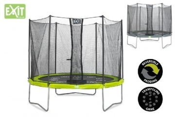 EXIT Twist Trampolin grün/grau Ø 305 cm mit Sicherheitsnetz -