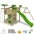 FATMOOSE BananaBeach Big XXL Spielturm Kletterturm Baumhaus mit Schaukel Rutsche - Apfelgrün - 