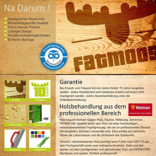 FATMOOSE BananaBeach Big XXL Spielturm Kletterturm Baumhaus mit Schaukel Rutsche - Apfelgrün -
