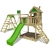 FATMOOSE Kinder-Kletterturm RockyRanch Roll XXL mit schwingendem Surfbrett Spielturm Spielhaus auf Podest mit Veranda Schaukel Rutsche Kletterleiter und großem Sandkasten - 