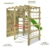FATMOOSE Klettergerüst Spielturm FitFrame mit apfelgrüner Rutsche, Gartenspielgerät mit Leiter & Spiel-Zubehör - 2