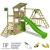 FATMOOSE Kletterturm FruityForest Fun XXL Klettergerüst Spielturm Beach-House mit Schaukel Sandkasten Rutsche und Surfanbau auf 3 Ebenen - 