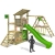 FATMOOSE Kletterturm FruityForest Fun XXL Klettergerüst Spielturm Beach-House mit Schaukel Sandkasten Rutsche und Surfanbau auf 3 Ebenen -