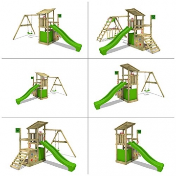 FATMOOSE Kletterturm FruityForest Fun XXL Spielturm Klettergerüst 3 Spielebenen, Rutsche und Sandkasten - 4