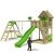 FATMOOSE Spielturm HappyHome Hot XXL Stelzenhaus Baumhaus Klettergerüst mit Schaukel, Surfanbau und Rutsche -