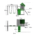 FATMOOSE Spielturm Klettergerüst JazzyJungle mit Schaukel & grüner Rutsche, Spielhaus mit Sandkasten, Leiter & Spiel-Zubehör - 5