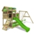 FATMOOSE Spielturm Klettergerüst TikaTaka mit Schaukel & apfelgrüner Rutsche, Stelzenhaus mit Sandkasten, Leiter & Spiel-Zubehör - 1